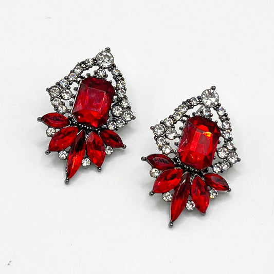 ARETES CROWN ROJO